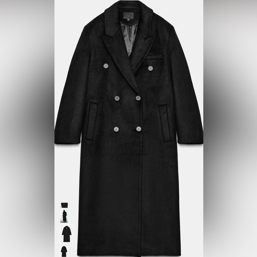 BRAND NEW 
Extra long wool blend coat 
Size S